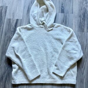 Cozy white Hooded Women's oversized Sweater